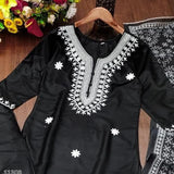 Luxurious Embroidered Kurta Pant Dupatta Set