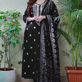 Luxurious Embroidered Kurta Pant Dupatta Set