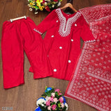 Luxurious Embroidered Kurta Pant Dupatta Set