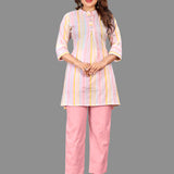 Festivals Special occasions pure linen cotton Fabric Girls premium Kurti with Pants