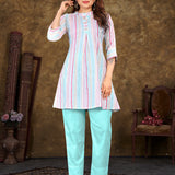 Festivals Special occasions pure linen cotton Fabric Girls premium Kurti with Pants