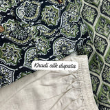 Ajrakh work cotton kurta paired with standard off white bottom fabric