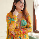 GLAMOUROUS YELLOW ALIYA CUT PAIRED WITH PANT AND DUPATTA