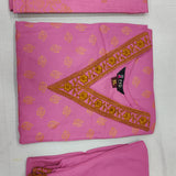 Stylish Pink Kurti With Bottom And Dupatta Set