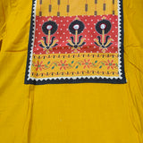 Yellow Color Kurti Suit Set Seems To Be A Party Wear Outfit Rayon fabric with Maslin Dupatta.