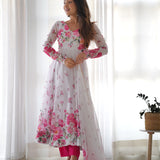 FULLY FLAIR ANARKALI PATTERN AND CANVAS PATTA WITH DUPPTA SET ,PENT READY TO WEAR*