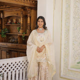 Elegant Viscose Jacquard Kurta Set with Sequins Embroidery & Russian Silk Dupatta