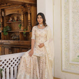 Elegant Viscose Jacquard Kurta Set with Sequins Embroidery & Russian Silk Dupatta