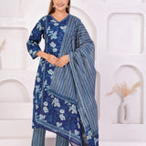 Dupatta 3-Piece Suit Set - Cotton Fabric