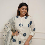 Trending Polka Dot Kali Style Pure Mul Cotton Dupatta Set