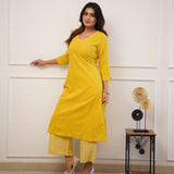 A-Line Printed Kurti with Plain Pant