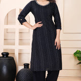 A-Line Printed Kurti with Plain Pant