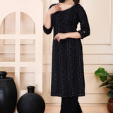 A-Line Printed Kurti with Plain Pant