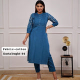 Classy Kurti Pant Set with Embroidery & Pintex Detailing